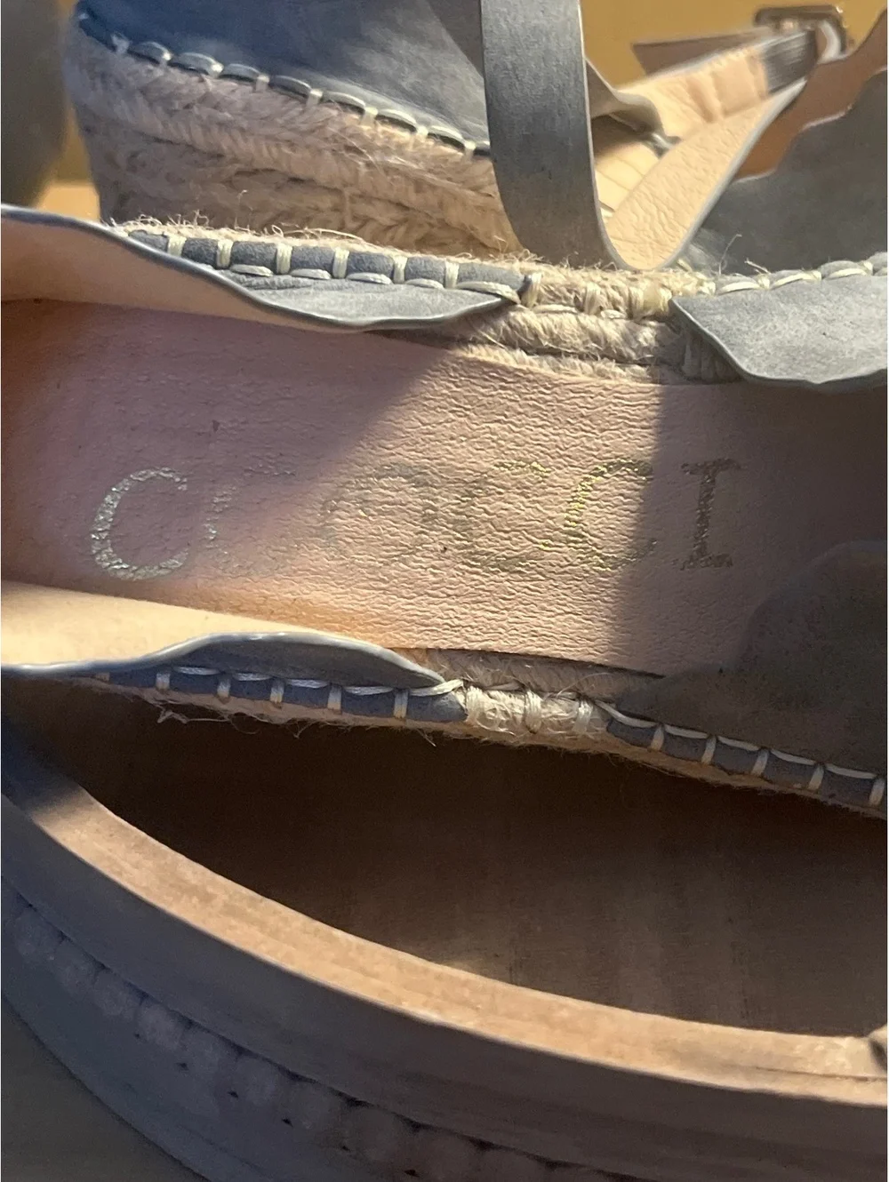 Cocoi Jade Women's Size 8 Gray Synthetic Upper Espadrille Wedge Sandals